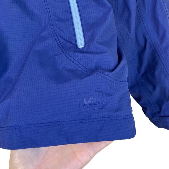 REI Girls Sz L (14-16) Water Resistant Jacket Hooded Lightweight Blue Fall - Picture 4 of 16